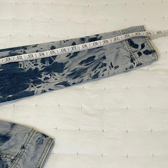 VTG Ann Taylor Jeans Tie Dye Denim Crop Jean Jacket Women's S Blue | EUC - Picture 10 of 10